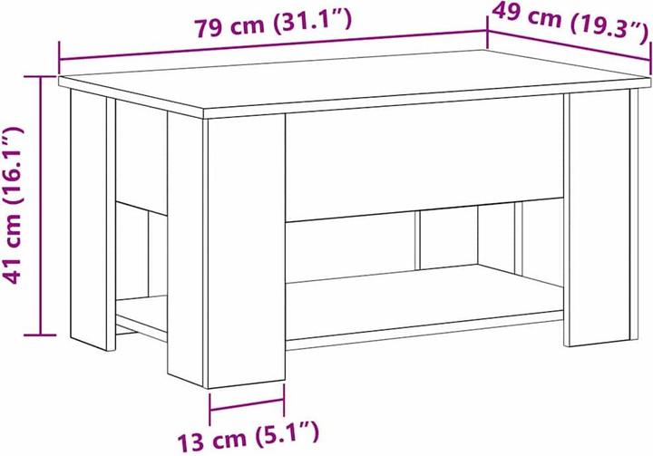 Actual product image VidaXL Coffee table (79 x 49 x 41 cm)