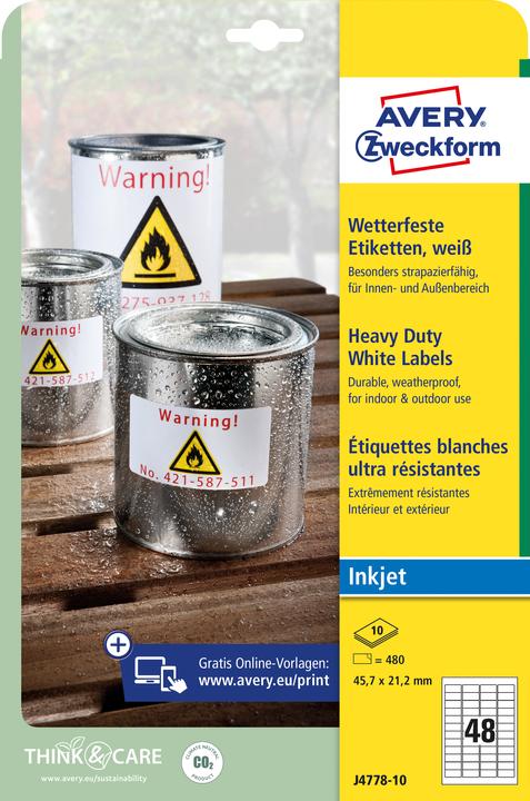 Actual product image Avery Weatherproof film labels