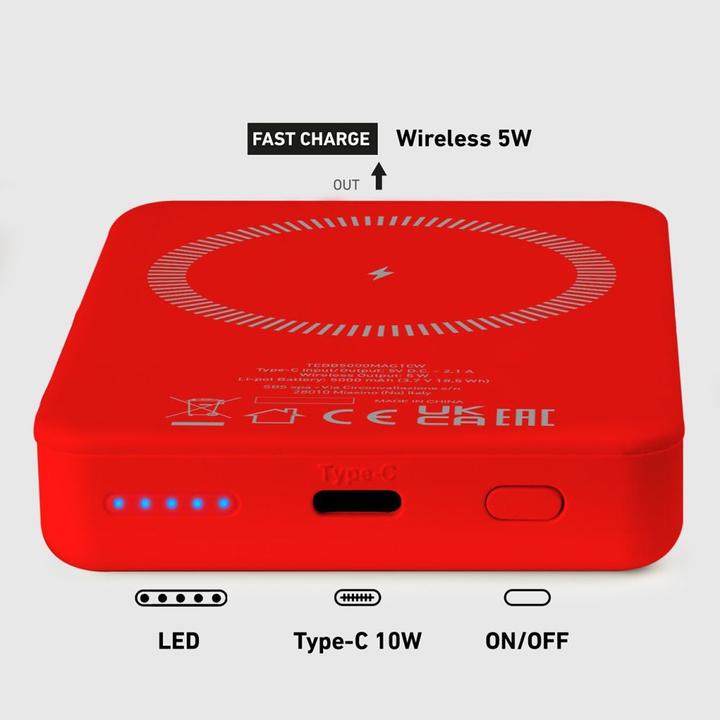 Produktbild SBS 5000 mAh kabellose magnetische Powerbank (5000 mAh, 5 W, 18.50 Wh)