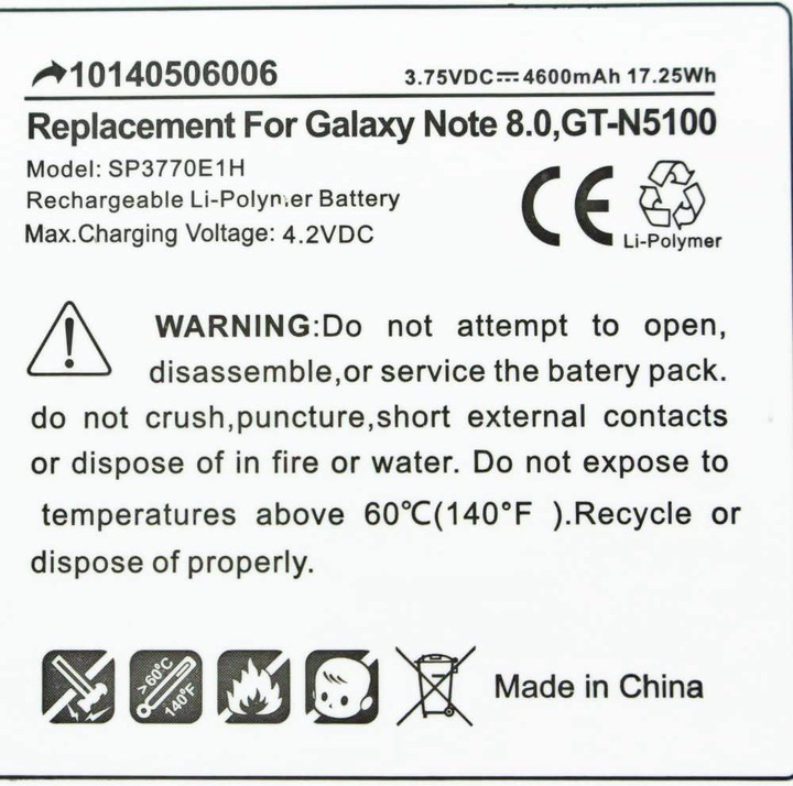 Immagine prodotto Samsung Batteria Galaxy Note 8.0 GT-N5100, GT-N5110