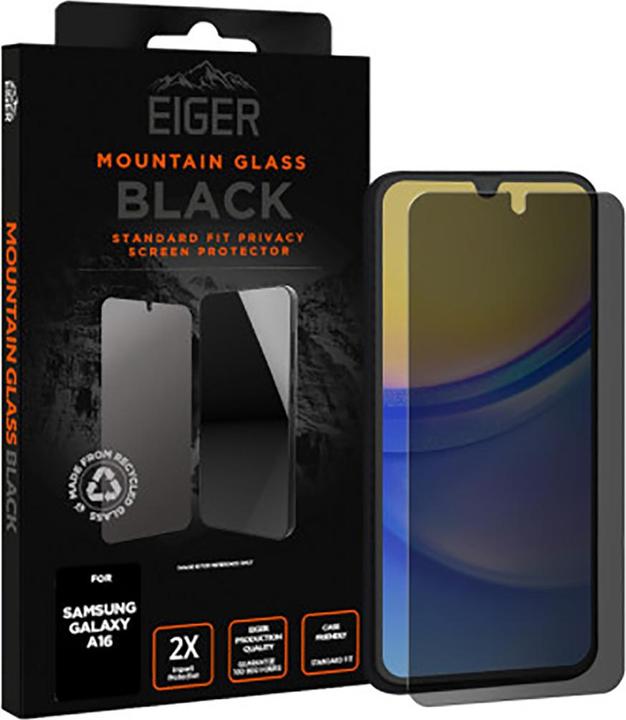 Eiger Privacy Sichtschutz-Glas Standard Fit Mountain Glass Black (1 Stk., Samsung Galaxy A16 5G)