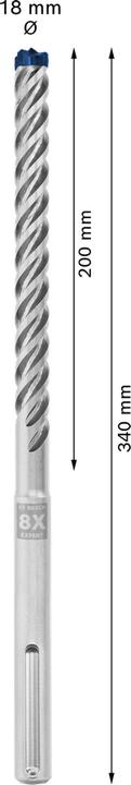 Produktbild Bosch Professional Zubehör EXPERT SDS max-8X Hammerbohrer, 18 x 200 x 340 mm (18 mm)