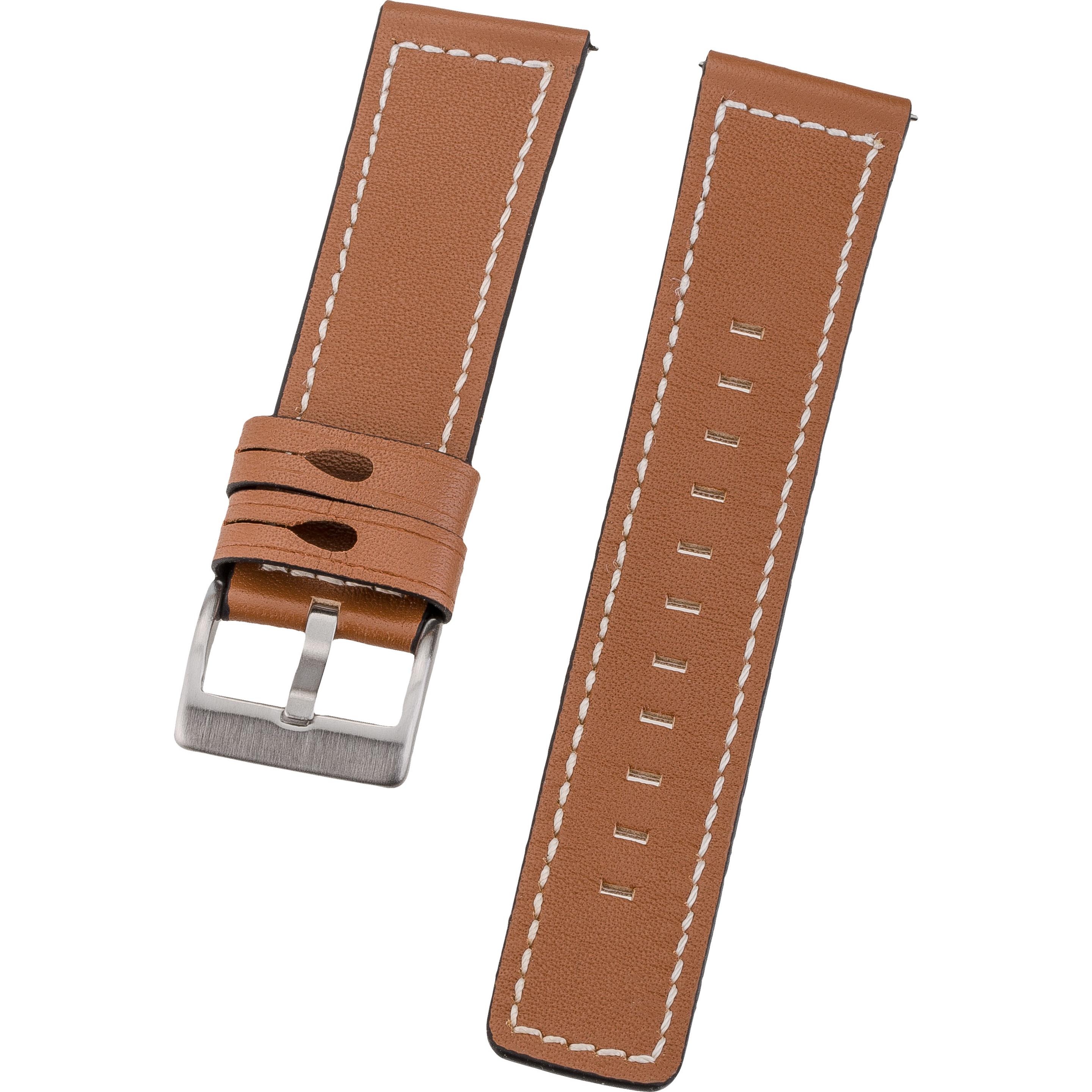 Peter Jäckel Armband 22mm Leather Brown (22 mm, Leder), Uhrenarmband, Braun