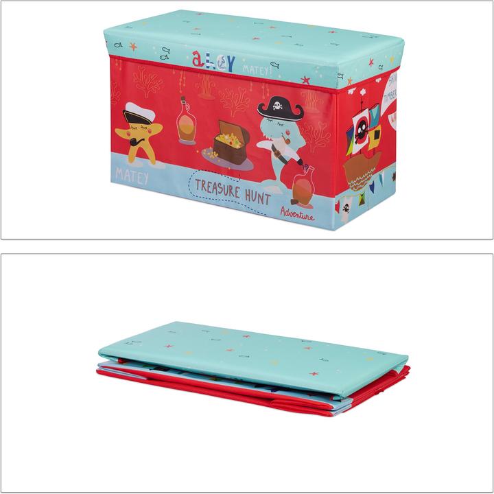 Image du produit Relaxdays Tabouret coffre jouet pouf enfant