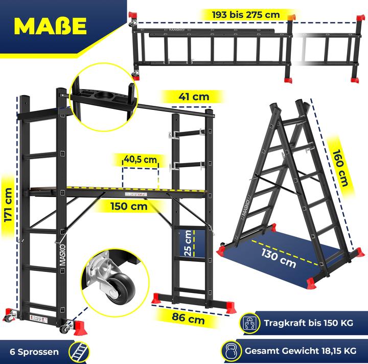 Actual product image Masko Baugerüst (Single ladder)