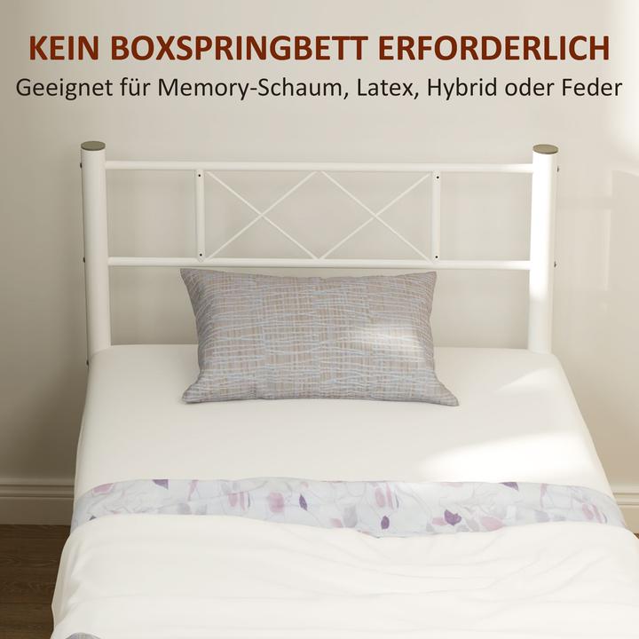 Produktbild Homcom Bettrahmen Stahl Weiss