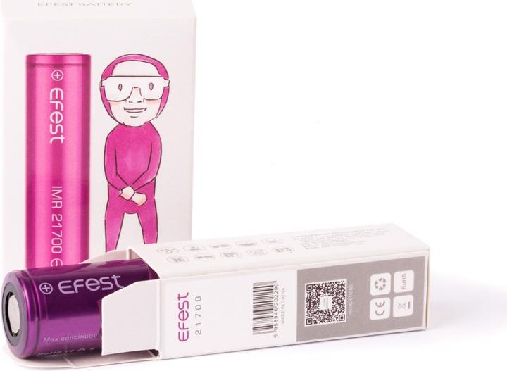 Actual product image Efest IMR21700 battery - maximum 30A current output (flat top) (1 pcs., 21700, 3700 mAh)