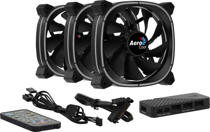 Actual product image AeroCool Astro 12 Pro 3 Pack Case Fans (120 mm, 3 x)
