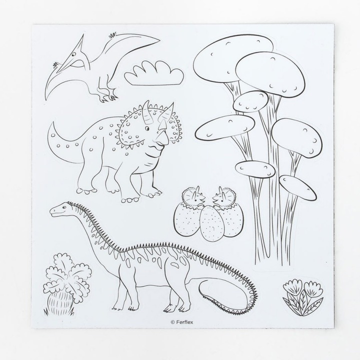 Actual product image Ferflex 52 magnets to colour, dinosaurs (54 x)