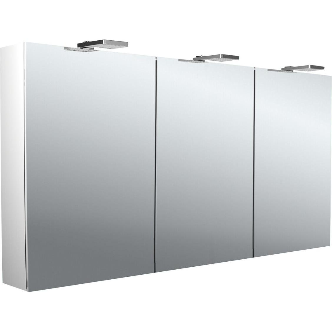 Emco, Spiegelschrank, pure 2 Style LED Lichtspiegelschrank mit Aufsatzstrahlern, 3 Türen, 1400x711x153mm, 979705306