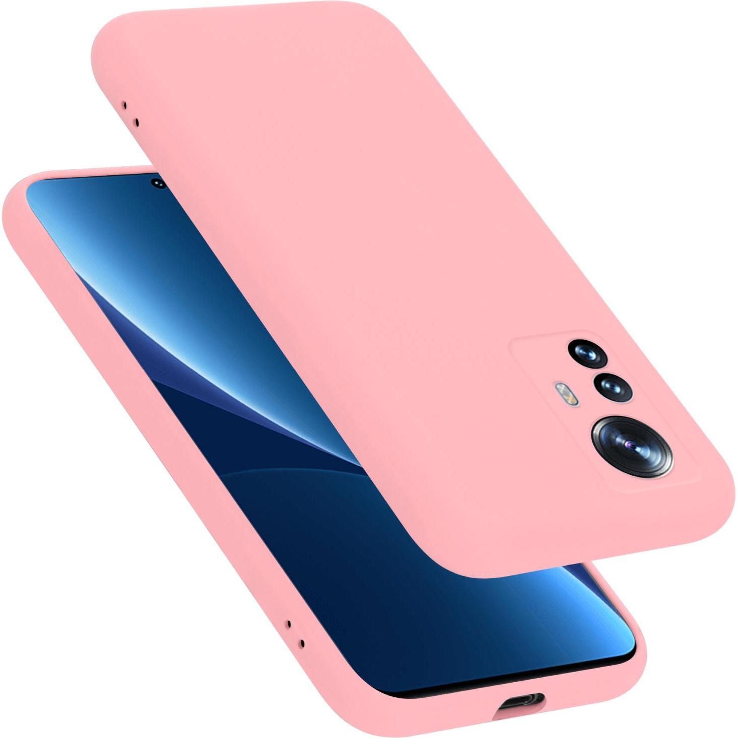 Thumbnail - Cadorabo TPU Liquid Silicone Case Hülle für Xiaomi 12 PRO (Xiaomi 12 Pro), Smartphone Hülle, Rosa