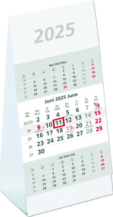 Produktbild Dreimonats-Aufstellkalender 980 10,5x21cm 2025