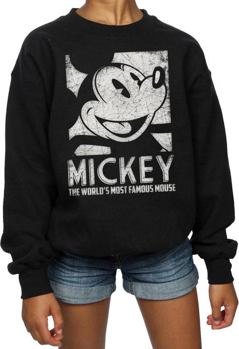 Actual product image Disney Girls Mickey Mouse Most Famous Sweatshirt (152, 158)