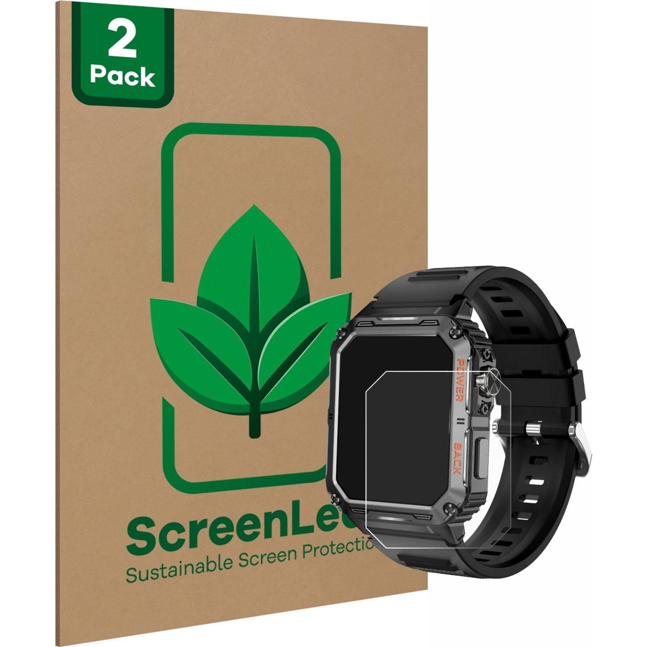 ScreenLeaf Schutzfolie nachhaltiger Displayschutz Displayschutzfolie Folie Klar Transparent, Smartwatch Schutzfolie, Tra...