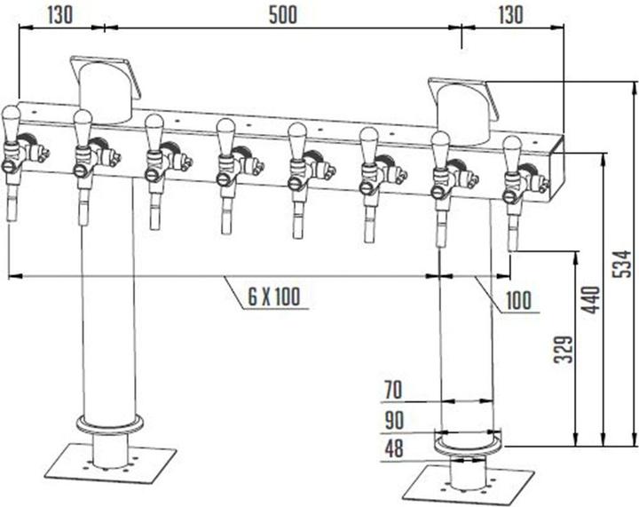 Produktbild Ich-zapfe Schanksäule, Bierzapfsäule 8-leitig, Modell Tower T8