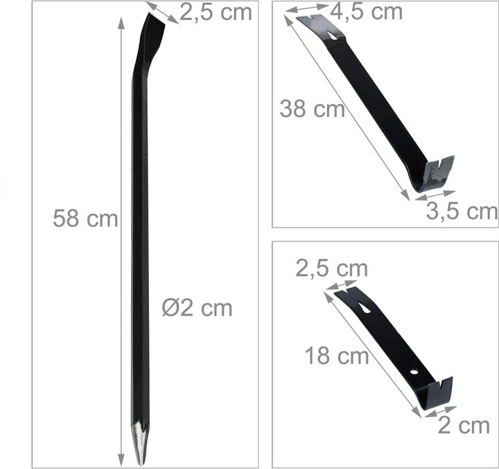 Actual product image Relaxdays Crowbar Set