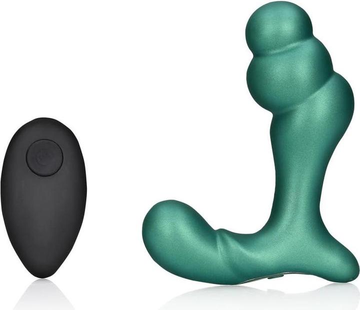 Produktbild Ouch! Stacked Vibrating Prostate Massager with Remote Control - Metallic Green