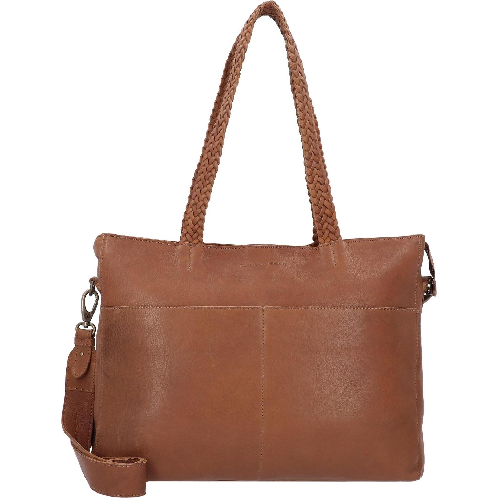 Cowboysbag, Handtasche, Bushton Schultertasche Leder 40 cm, Beige