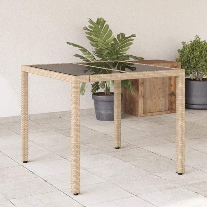Image du produit vidaXL Gartentisch mit Glasplatte (90 cm)
