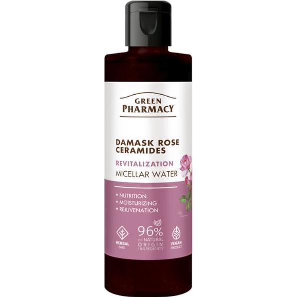 Schubiger, Pulizia viso, GREEN PHARMACY Róża Damasceńska + Ceramidy Rewitalizująca Woda micelarna do demakijażu twarzy 200 ml (Acqua micellare)