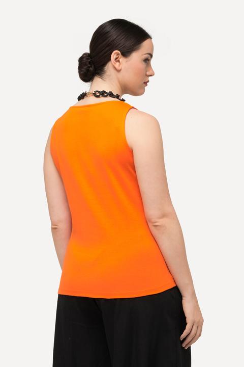 Produktbild Ulla Popken Top, Rippjersey, Slim, V-Ausschnitt, ärmellos (50, 52)