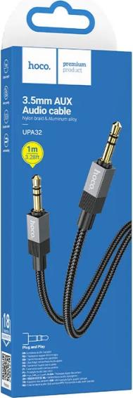Image du produit Hoco Cable Cable AUX Jack 3,5 mm (male) to Jack 3,5 mm (male) 1 m UPA32 black (1 m, Câble AUX)