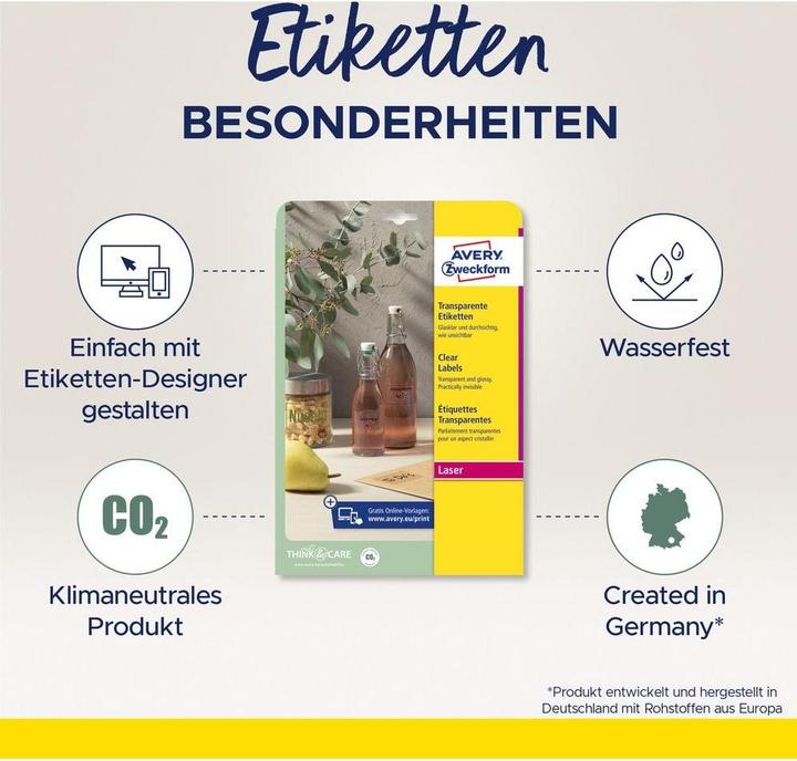 Productafbeelding Avery Kristalheldere etiketten