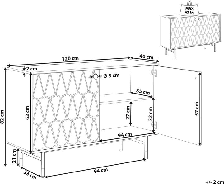 Image du produit Beliani Adante (120 x 40 x 82 cm)