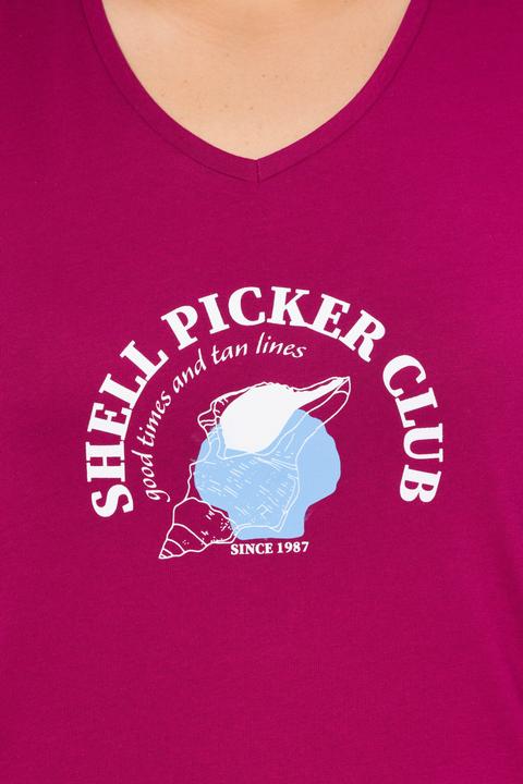 Actual product image Ulla Popken Shell Picker Club Short Sleeve Graphic Tee (58)