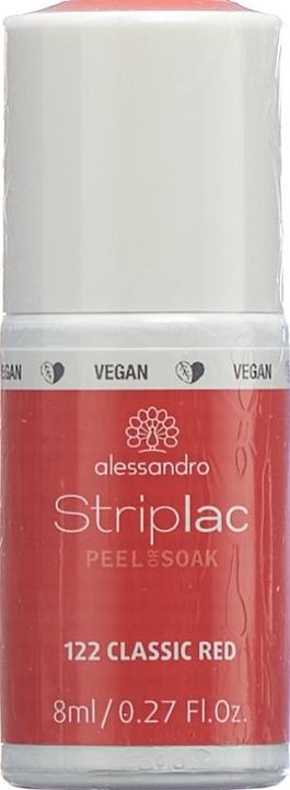 Produktbild Alessandro Striplac Peel or Soak Classic Red 8 ml (Orange, Rot, Abziehbarer Nagellack)