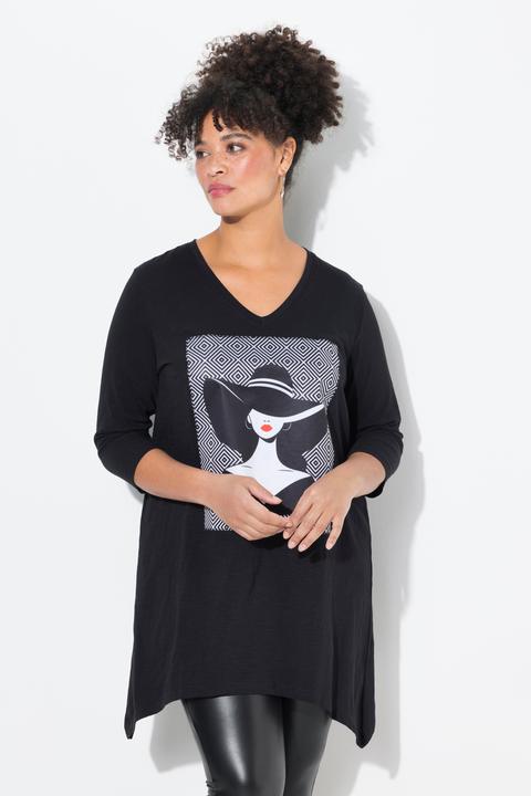 Actual product image Miamoda T-Shirt, A-Linie, Model-Motiv, Zipfelsaum (52)