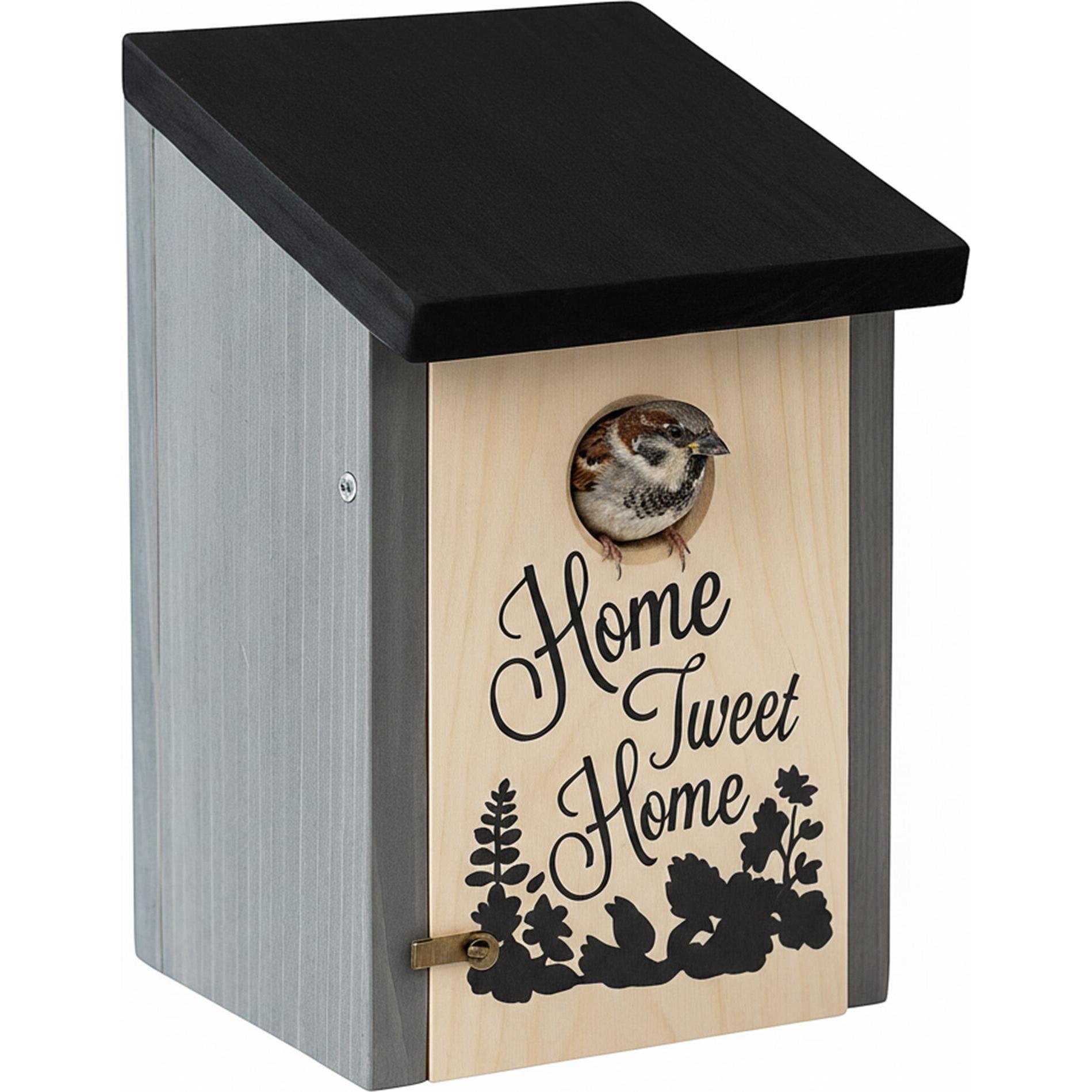 Relaxdays Casetta per uccelli HOME TWEET HOME, Casetta per uccelli