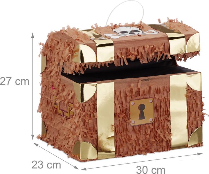 Produktbild Relaxdays Pinata Set Schatztruhe mit Stab & Maske (1 Stk.)