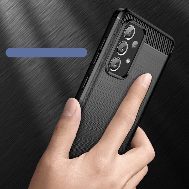 Produktbild Hurtel Carbon Case Flexible TPU cover for Samsung Galaxy A73 black (Samsung Galaxy A73 5G)