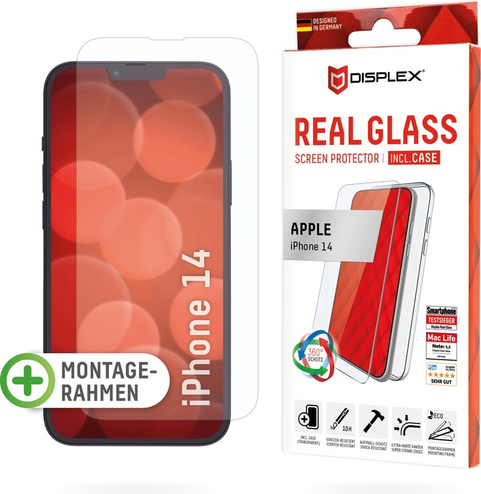 Image du produit Displex Real Glass, 2D Panzerglas + Handyhülle (1 pièce(s), Apple iPhone 14)
