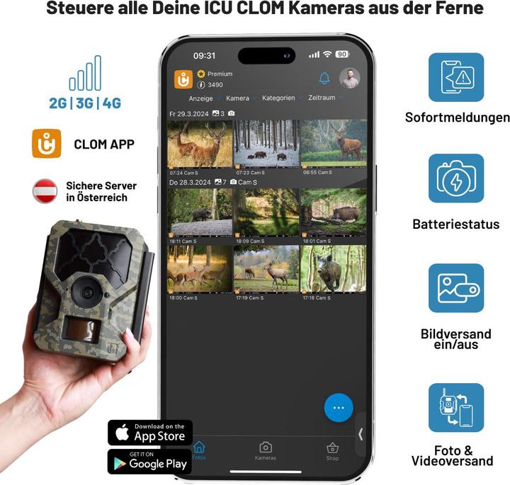 Image du produit ICUserver ICU CLOM Cam-S Wildkamera Tarn-Grün