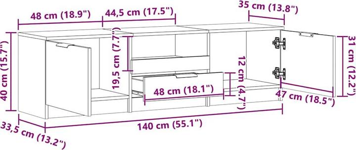Immagine prodotto vidaXL TV-Schrank (140 x 35 x 40 cm)