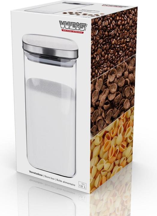 Actual product image Weis Rectangular glass storage jar 1500 ml (1.50 l)