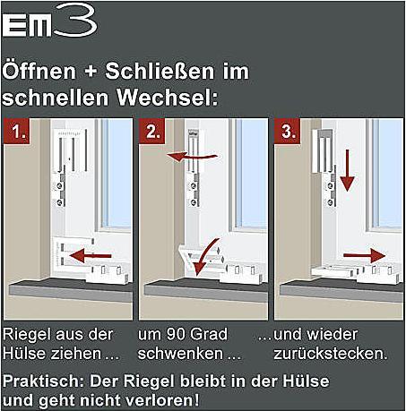 Produktbild Scheffinger EM3-Riegel weiss zum Einbruchschutz