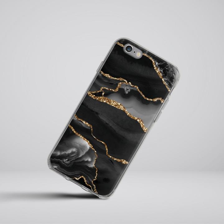 Produktbild DeinDesign Silikon Hülle für Apple iPhone 6 Handyhülle Case Smartphone Schutzhülle Glitzer Look Marmor Muster (Apple iPhone 6)