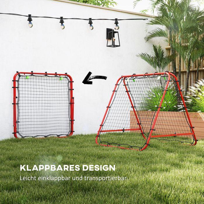 Immagine prodotto Swisshandel24 Fussball Rebounder Kickback Tor Rückprallwand Netz beidseitiger Rückprall, rot