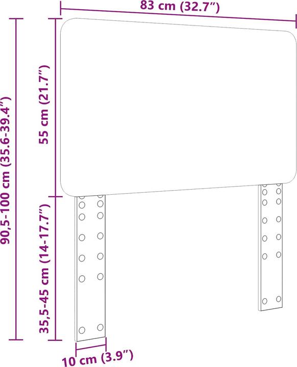 Image du produit vidaXL Kopfteil (3 x 83 x 100 cm)