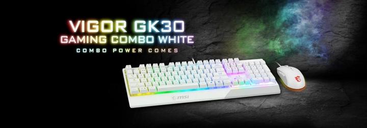 Actual product image MSI + Mouse / VIGOR GK30 COMBO White US (IT, Cable)