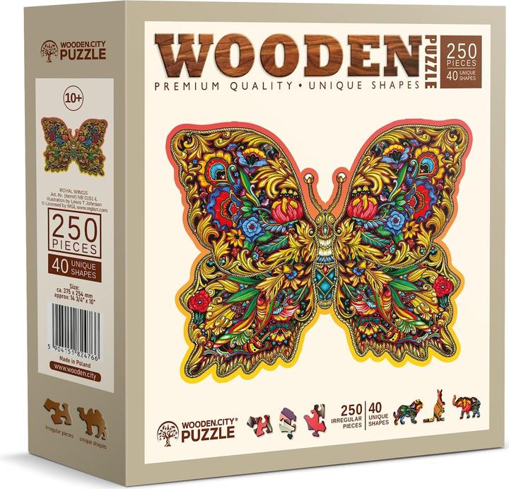 Productafbeelding WoodenCity Puzzel van hout L Royal Wings (250 onderdelen)