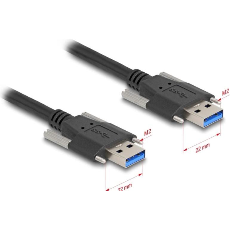 Delock USB 5 Gbps Kabel Typ-A Stecker zu Typ-A Stecker mit S (1 m, USB 3.2 Gen 1), USB Kabel