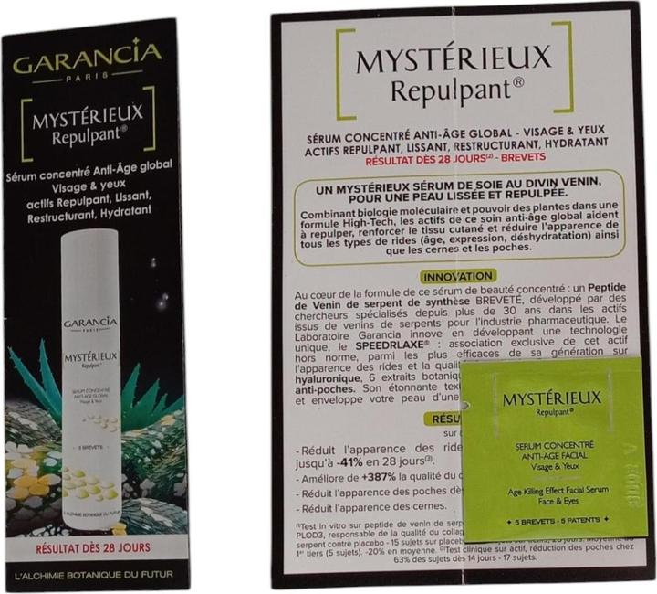 Garancia Mysterieux Repulpant Silicone Free Anti-Ageing For Face Eyes