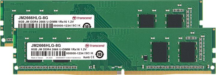 Produktbild Transcend JetRAM DDR4 (1 x 16GB, 2666 MHz, DDR4-RAM, DIMM)
