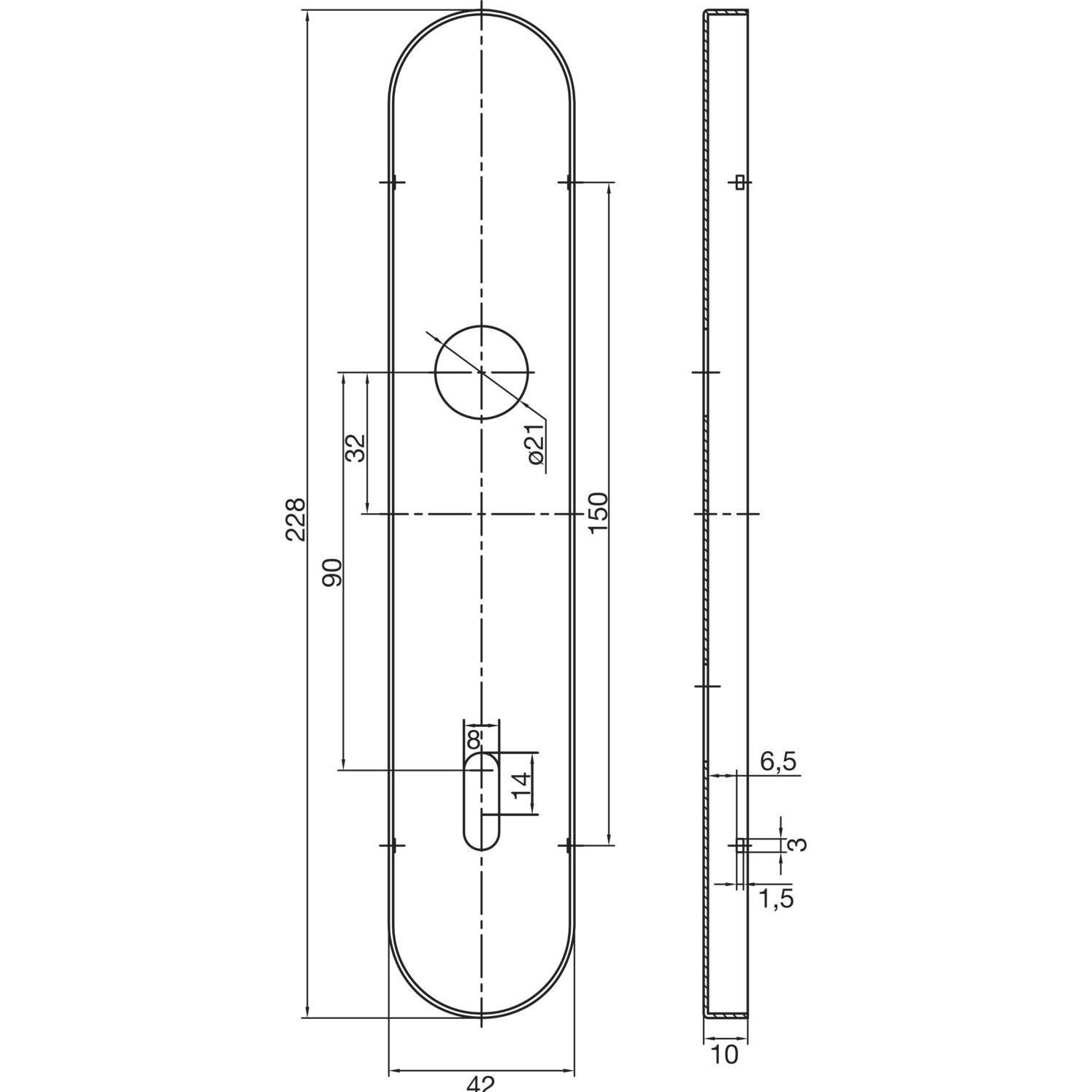 Thumbnail - Marchesi, Türgriff + Fenstergriff, Drückergarnitur GEHRUNG, BB 90, Edelstahl matt ÖNORM (Türgarnitur)