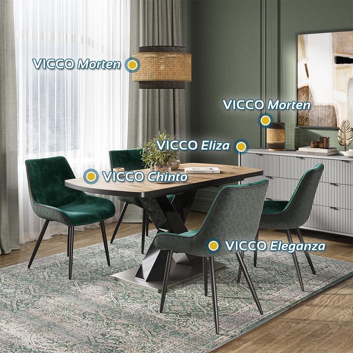 Actual product image Vicco Ceiling lamp Morten, Rattan/black, 45 x 31 cm (E27)