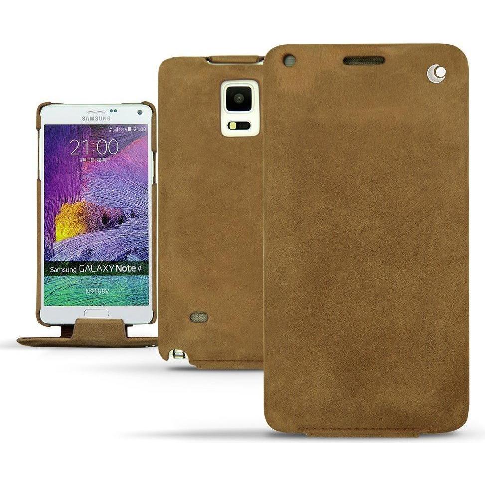 Noreve Lederschutzhülle vertikal (Samsung Galaxy Note 4), Smartphone Hülle, Braun